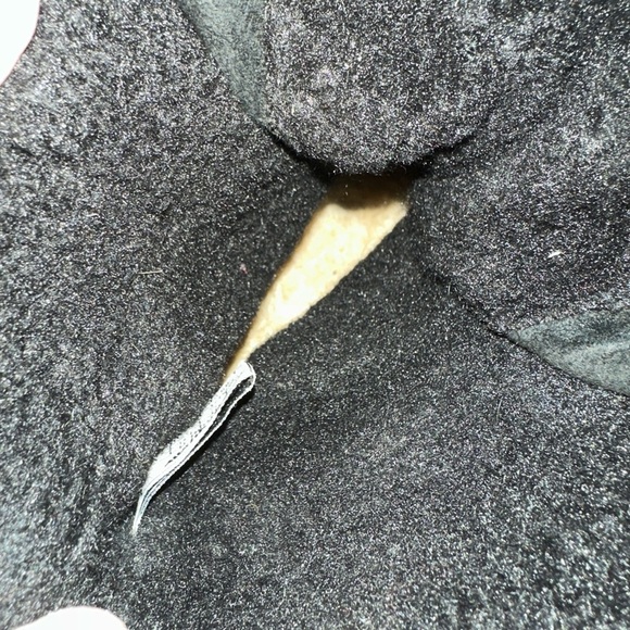 BearPaw Krista Black Suede Sheepskin Wool lined lace up wedge boots sz 7 - Picture 7 of 8